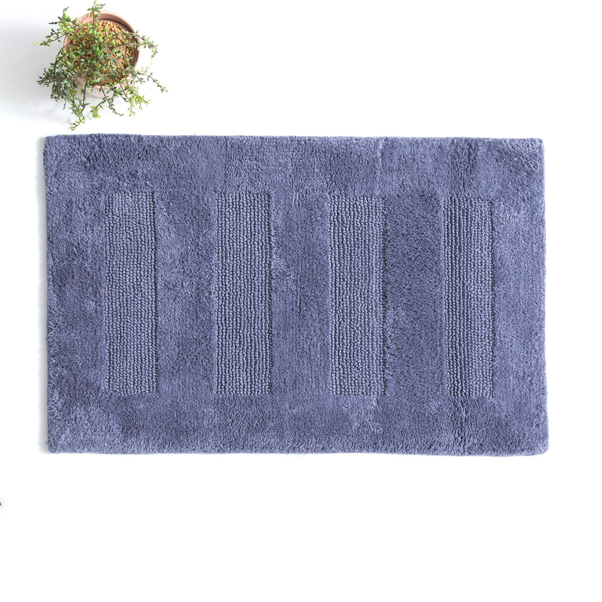 Renee Taylor Retreat Reversible Cotton Bath Mat - Blue (50 x 80cm)