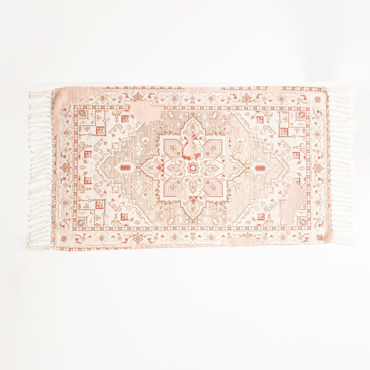 Renee Taylor Athens Vintage Handwoven Cotton Chenille Bath Mat Rug (65 x 110cm)