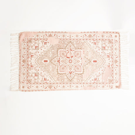 Renee Taylor Athens Vintage Handwoven Cotton Chenille Bath Mat Rug (65 x 110cm)