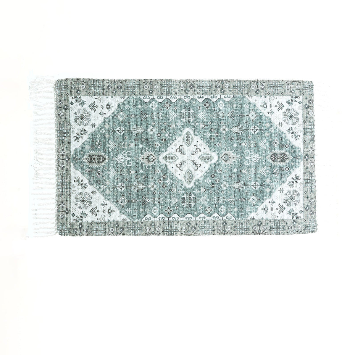 Renee Taylor Karabakh Vintage Handwoven Cotton Chenille Bath Mat Rug (65 x 110cm)