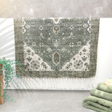 Renee Taylor Karabakh Vintage Handwoven Cotton Chenille Bath Mat Rug (65 x 110cm)