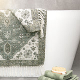 Renee Taylor Karabakh Vintage Handwoven Cotton Chenille Bath Mat Rug (65 x 110cm)