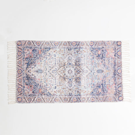 Renee Taylor Kashan Vintage Handwoven Cotton Chenille Bath Mat Rug (65 x 110cm)