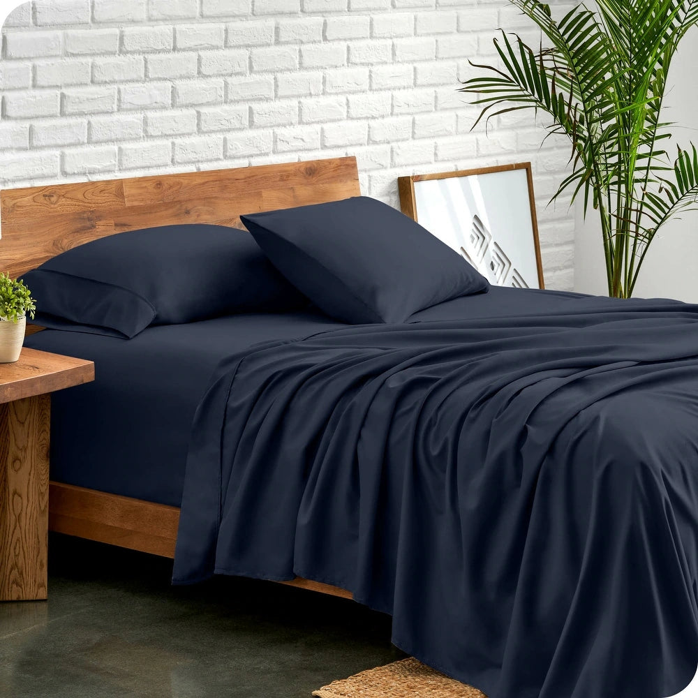 Ddecor Home 1500TC Premium Cotton Blend Bed Sheet Set - Indigo (OEKO-TEX Certified)
