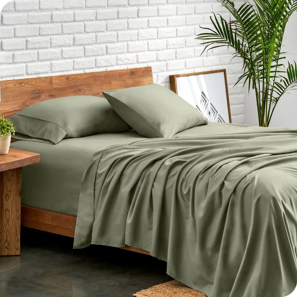 Ddecor Home 1500TC Premium Cotton Blend Bed Sheet Set - Sage (OEKO-TEX Certified)