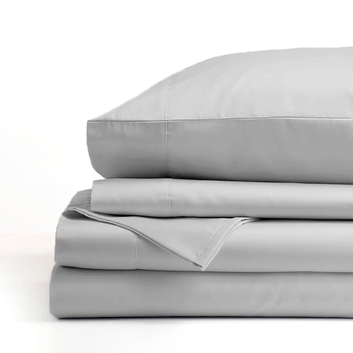 Ddecor Home 1500TC Premium Cotton Blend Bed Sheet Set - Silver (OEKO-TEX Certified)