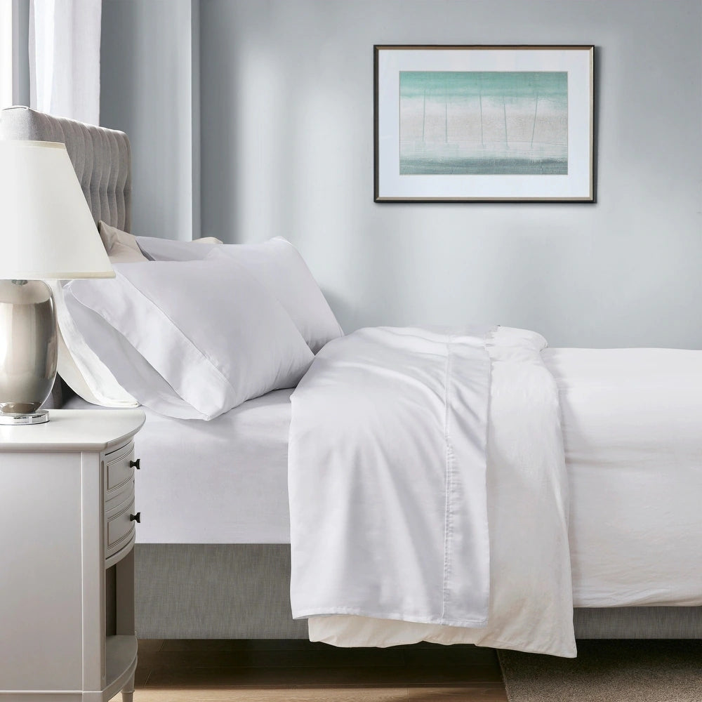 Renee Taylor 700TC Tencel Lyocell & Cotton Sheet Set - White (OEKO-TEX Certified)