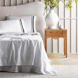 Renee Taylor Cloud 1000TC Egyptian Cotton Bed Sheet Set - White/Charcoal (OEKO-TEX Certified)