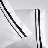 Renee Taylor Cloud 1000TC Egyptian Cotton Bed Sheet Set - White/Charcoal (OEKO-TEX Certified)