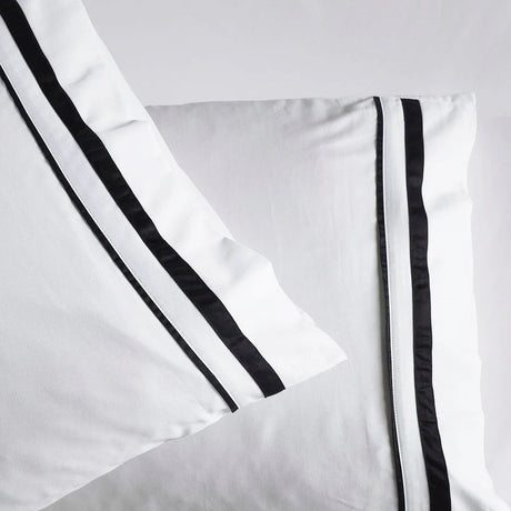 Renee Taylor Cloud 1000TC Egyptian Cotton Bed Sheet Set - White/Charcoal (OEKO-TEX Certified)