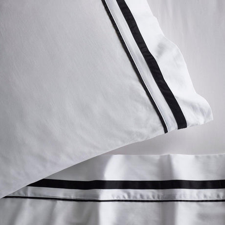 Renee Taylor Cloud 1000TC Egyptian Cotton Bed Sheet Set - White/Charcoal (OEKO-TEX Certified)