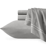 Renee Taylor Strada 1000TC Egyptian Cotton Quilt Cover Set - Silver White (Embroidered Trim)
