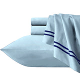 Renee Taylor Strada 1000TC Egyptian Cotton Quilt Cover Set - Sky (Embroidered Trim)