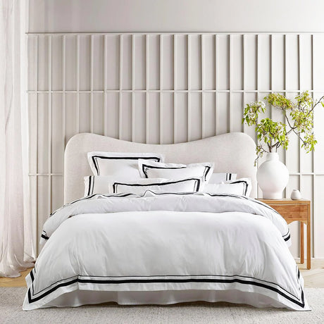 Renee Taylor Cloud 1000TC Egyptian Cotton Bed Sheet Set - White/Charcoal (OEKO-TEX Certified)
