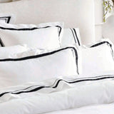 Renee Taylor Cloud 1000TC Egyptian Cotton Bed Sheet Set - White/Charcoal (OEKO-TEX Certified)