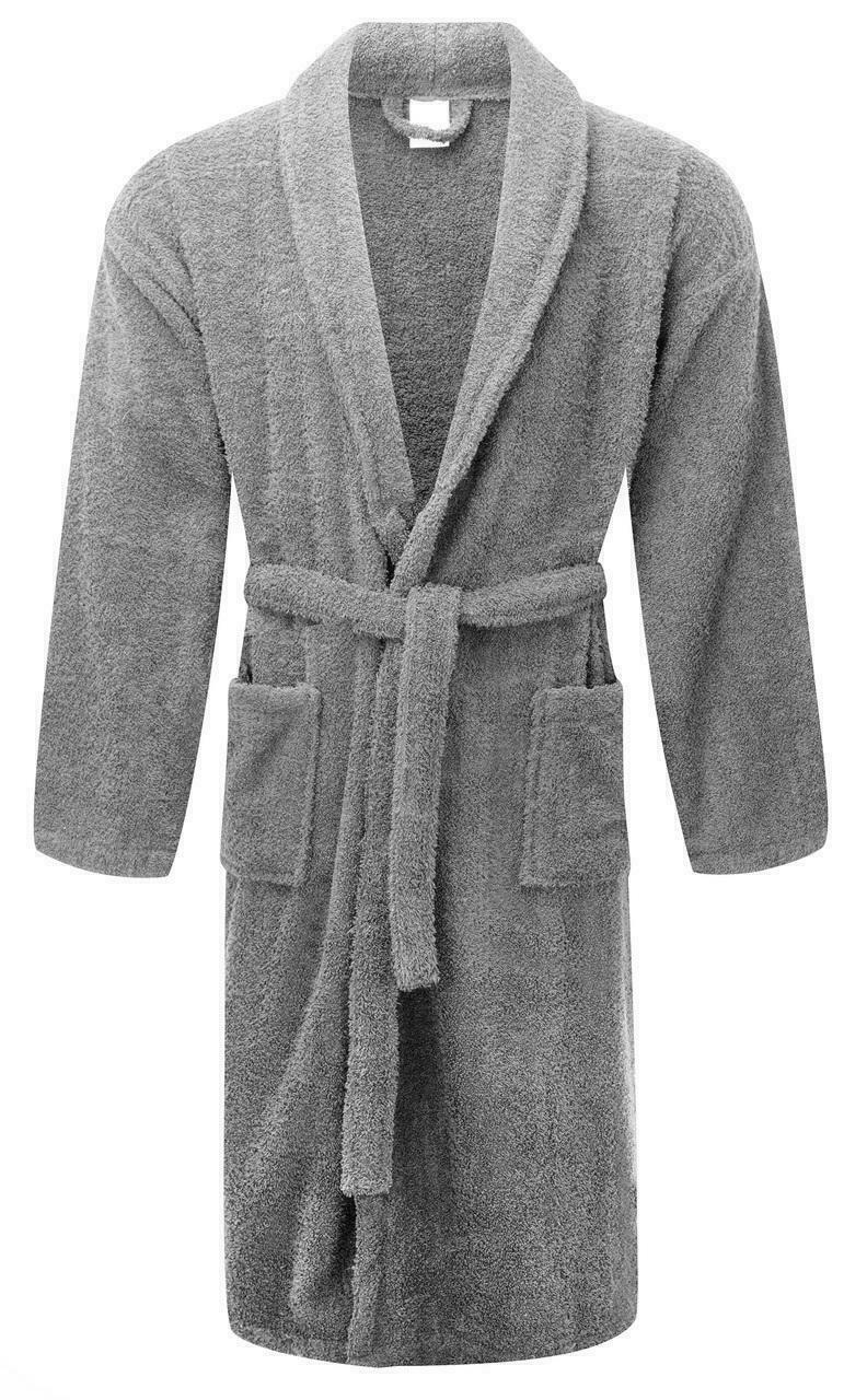 Renee Taylor Chalet Quick Dry Terry Cotton Unisex Bath Robe - Fossil (Shawl Collar)