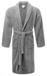 Renee Taylor Chalet Quick Dry Terry Cotton Unisex Bath Robe - Fossil (Shawl Collar)
