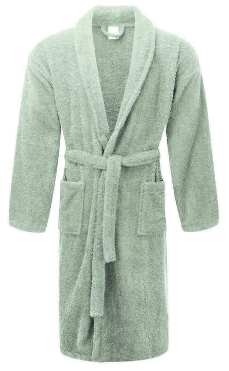 Renee Taylor Chalet Quick Dry Terry Cotton Unisex Bath Robe - Eucalyptus (Shawl Collar)