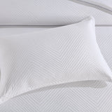 Renee Taylor Atlantis Embossed Jacquard Quilt Cover Set - White (OEKO-TEX Certified)