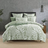 Renee Taylor Lansfield Tropical Jacquard Quilt Cover Set - Sage (OEKO-TEX Certified)