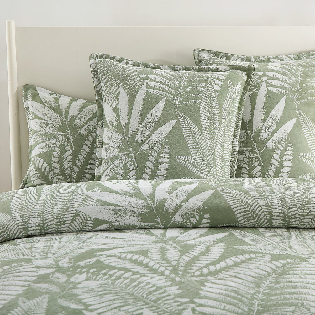 Renee Taylor Lansfield Tropical Jacquard Quilt Cover Set - Sage (OEKO-TEX Certified)