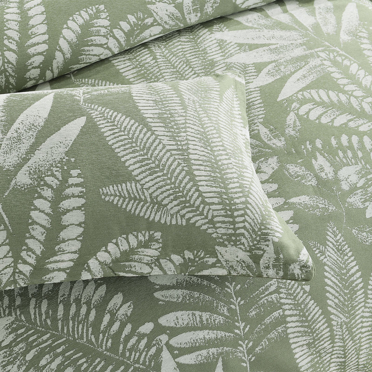 Renee Taylor Lansfield Tropical Jacquard Quilt Cover Set - Sage (OEKO-TEX Certified)