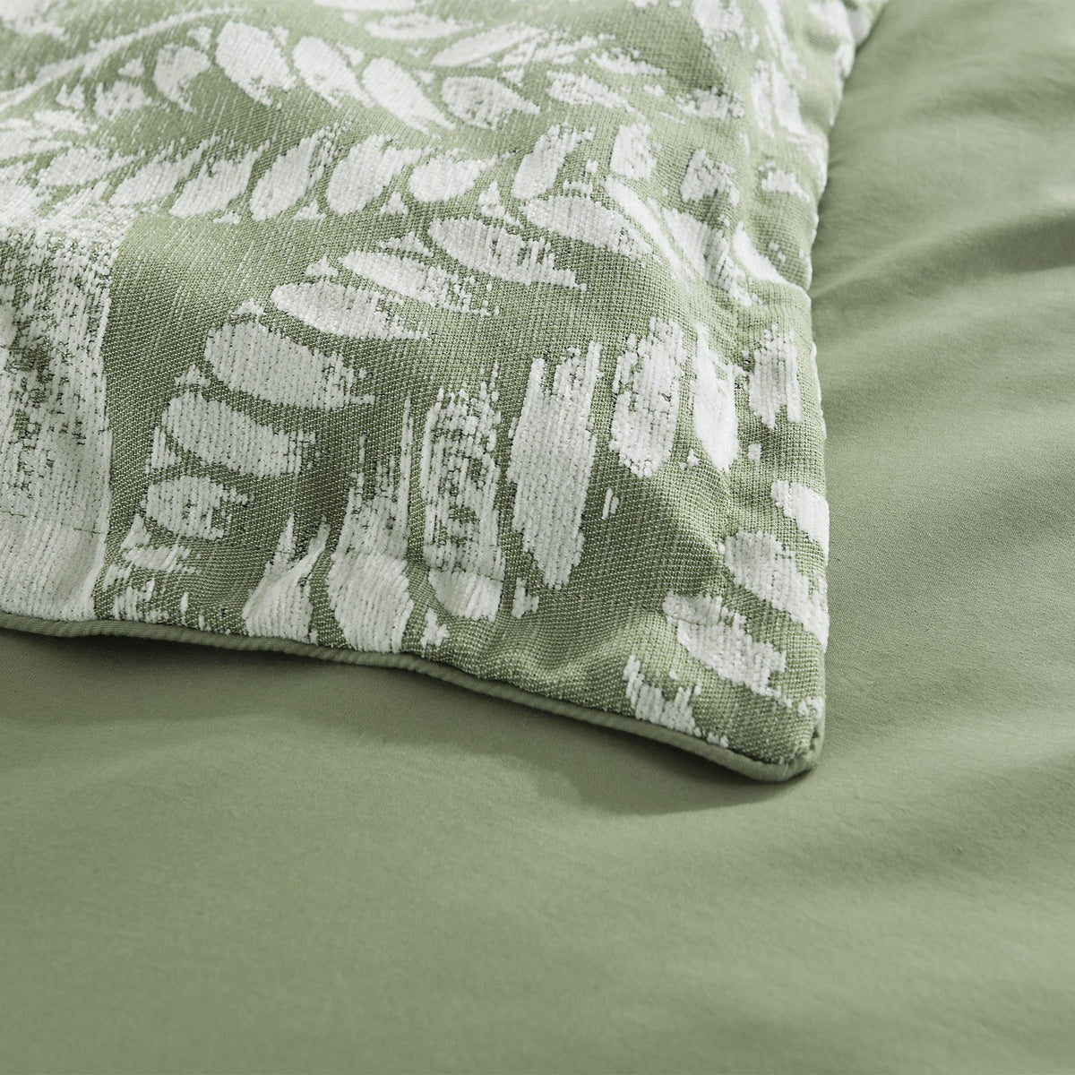 Renee Taylor Lansfield Tropical Jacquard Quilt Cover Set - Sage (OEKO-TEX Certified)