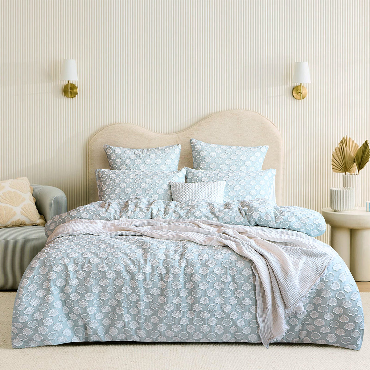 Renee Taylor Coralium Chenille Tufted Jacquard Quilt Cover Set (OEKO-TEX Certified)