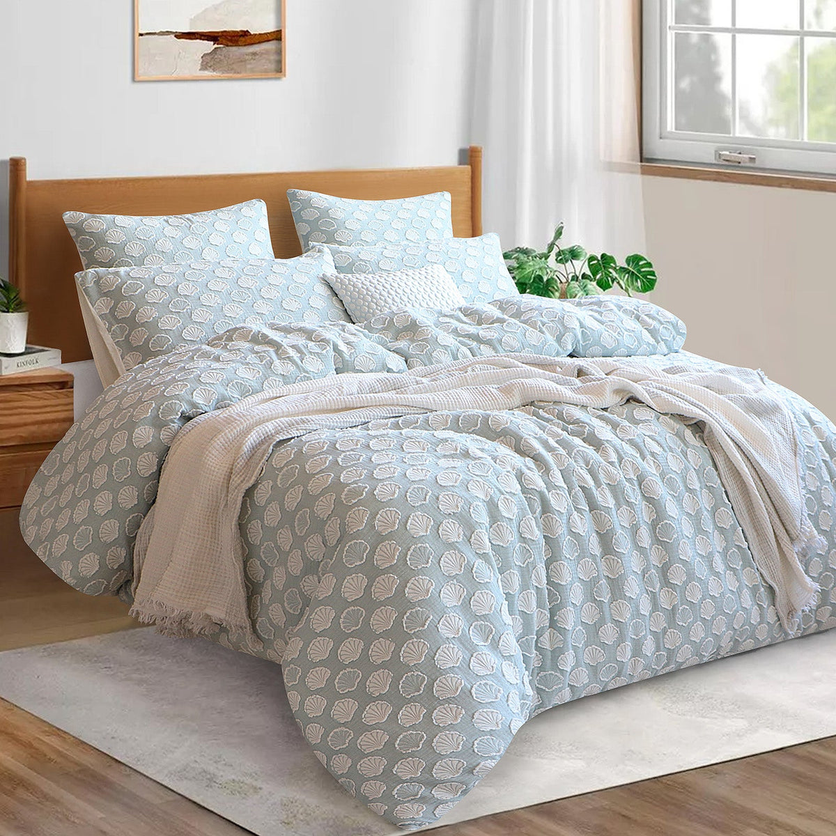 Renee Taylor Coralium Chenille Tufted Jacquard Quilt Cover Set (OEKO-TEX Certified)
