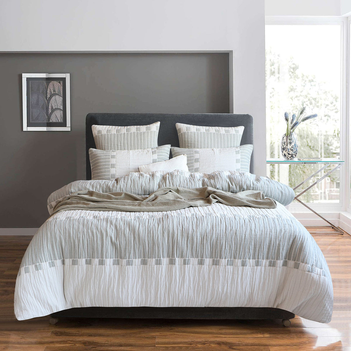 Renee Taylor Brooks Yarn Dyed Cotton Jacquard Quilt Cover Set (OEKO-TEX Certified)