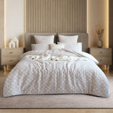 Renee Taylor Amara Yarn Dyed Cotton Jacquard Quilt Cover Set - Nude (OEKO-TEX Certified)