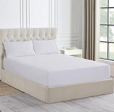Ddecor Home 1500TC Premium Cotton Blend Fitted Sheet & Pillowcase Set - Snow (OEKO-TEX Certified)
