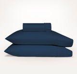 Ddecor Home 1500TC Premium Cotton Blend Fitted Sheet & Pillowcase Set - Indigo (OEKO-TEX Certified)