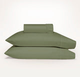 Ddecor Home 1500TC Premium Cotton Blend Fitted Sheet & Pillowcase Set - Sage (OEKO-TEX Certified)