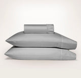 Ddecor Home 1500TC Premium Cotton Blend Fitted Sheet & Pillowcase Set - Silver (OEKO-TEX Certified)