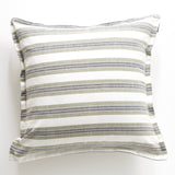 Renee Taylor Marina Stripe Stonewashed Yarn Dyed Cushion - Moss (Square Decorative Throw Pillow - 50 x 50cm)