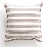 Renee Taylor Marina Stripe Stonewashed Yarn Dyed Cushion - Clay (Square Decorative Throw Pillow - 50 x 50cm)