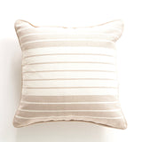 Renee Taylor Palma Stripe Stonewashed Yarn Dyed Cushion - Nude (Square Decorative Throw Pillow - 50 x 50cm)