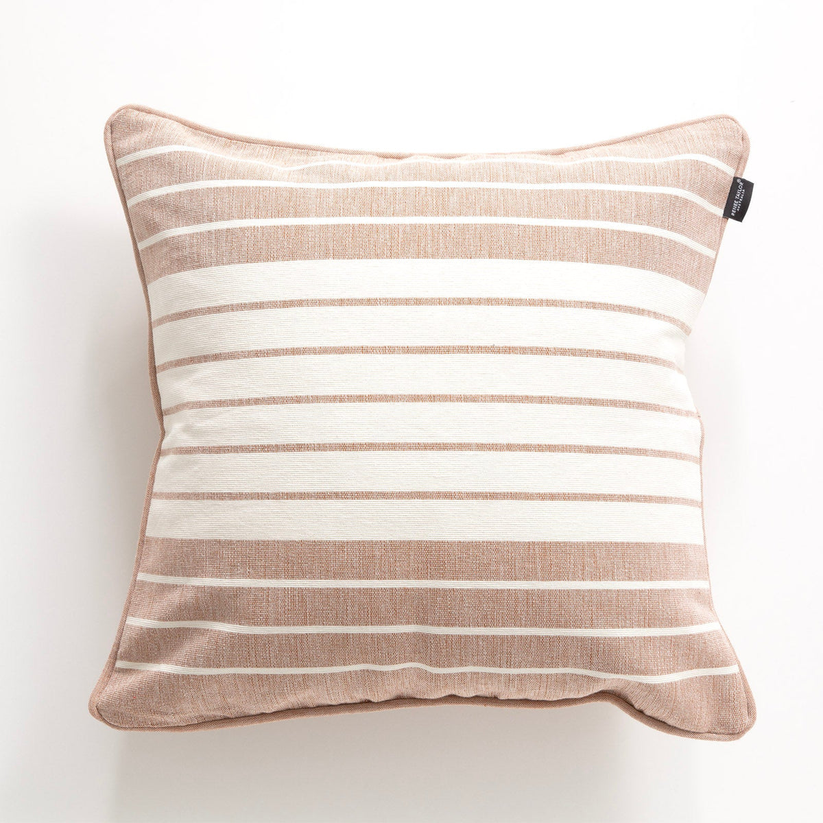 Renee Taylor Palma Stripe Stonewashed Yarn Dyed Cushion - Copper (Square Decorative Throw Pillow - 50 x 50cm)