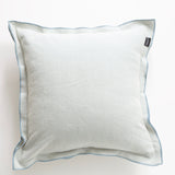Renee Taylor Campbell Stonewashed Yarn Dyed Cushion - Sky (Square Decorative Throw Pillow - 50 x 50cm)