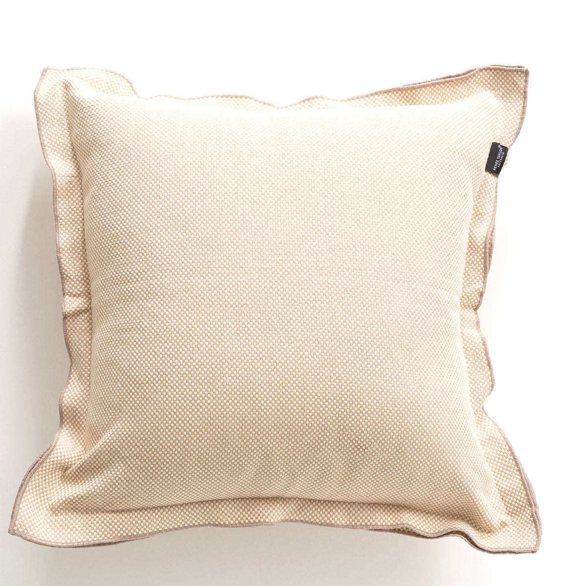 Renee Taylor Campbell Stonewashed Yarn Dyed Cushion - Natural (Square Decorative Throw Pillow - 50 x 50cm)