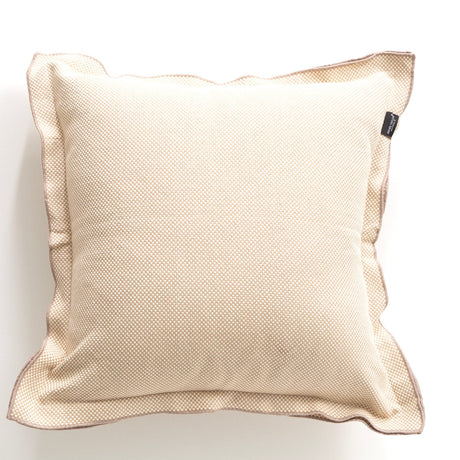 Renee Taylor Campbell Stonewashed Yarn Dyed Cushion - Natural (Square Decorative Throw Pillow - 50 x 50cm)