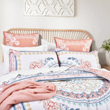 Renee Taylor Kalina 300TC Cotton Reversible Quilt Cover Set - Rust (OEKO-TEX Certified)