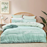 Renee Taylor Terrain 300TC Cotton Reversible Quilt Cover Set - Blue (OEKO-TEX Certified)