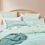 Renee Taylor Terrain 300TC Cotton Reversible Quilt Cover Set - Blue (OEKO-TEX Certified)