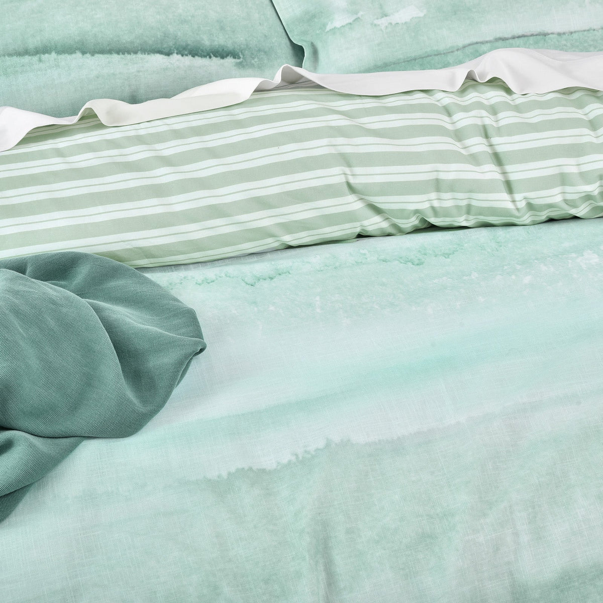 Renee Taylor Terrain 300TC Cotton Reversible Quilt Cover Set - Blue (OEKO-TEX Certified)