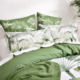 Renee Taylor Noosa Palm 300TC Cotton Reversible Quilt Cover Set (OEKO-TEX Certified)
