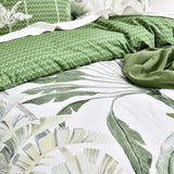Renee Taylor Noosa Palm 300TC Cotton Reversible Quilt Cover Set (OEKO-TEX Certified)