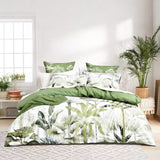 Renee Taylor Noosa Palm 300TC Cotton Reversible Quilt Cover Set (OEKO-TEX Certified)
