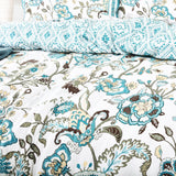 Renee Taylor Anaya 300TC Cotton Reversible Quilt Cover Set - Blue (OEKO-TEX Certified)